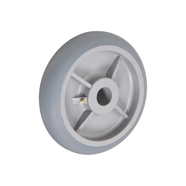 8"x2" CROWNED GRAY THERMO RUBBER (NON MARKING) WHEEL, 600 LBS CAPAC